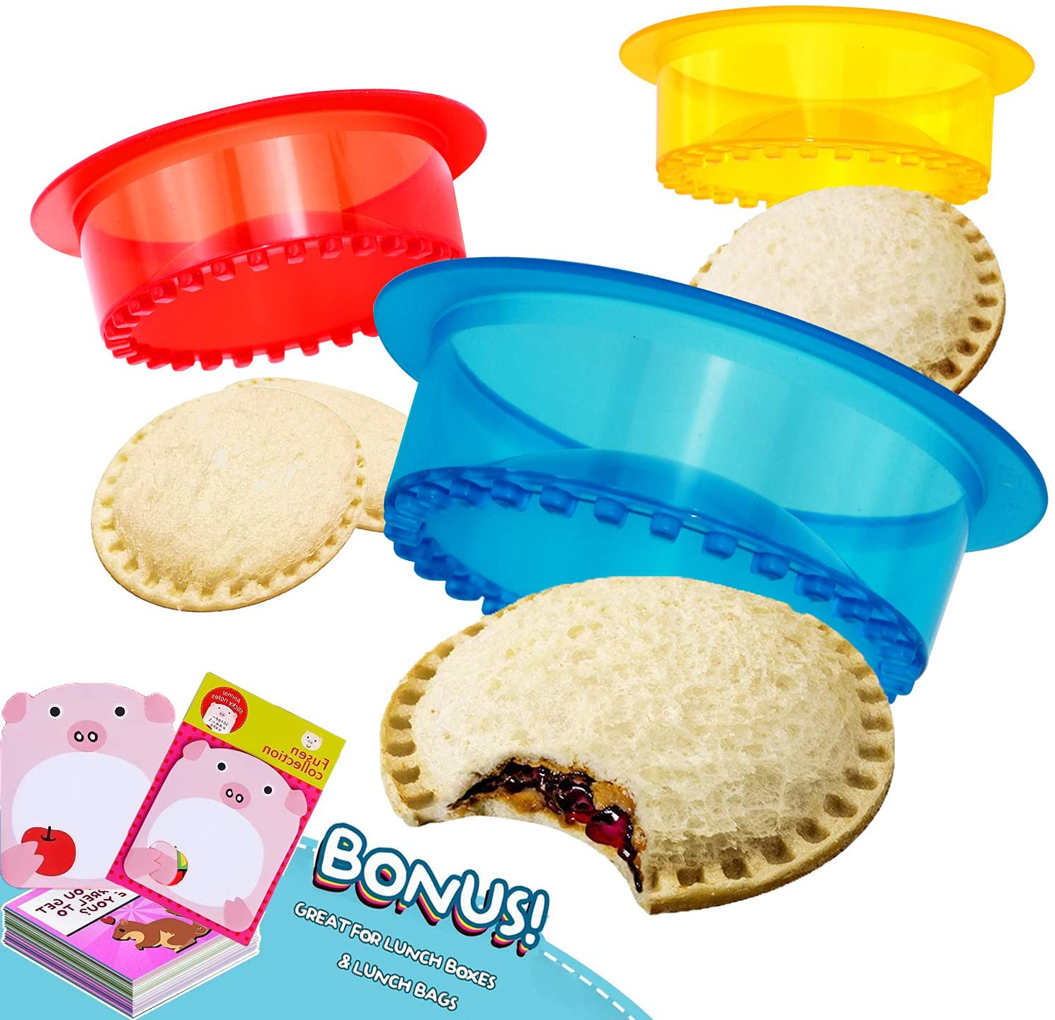 5-Pack Sandwich Cutter & Sealer – Kids’ DIY Lunch Maker (Yellow)