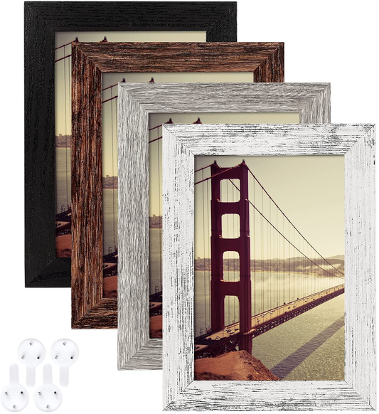 4x6 Rustic Wood Picture Frame Set of 4