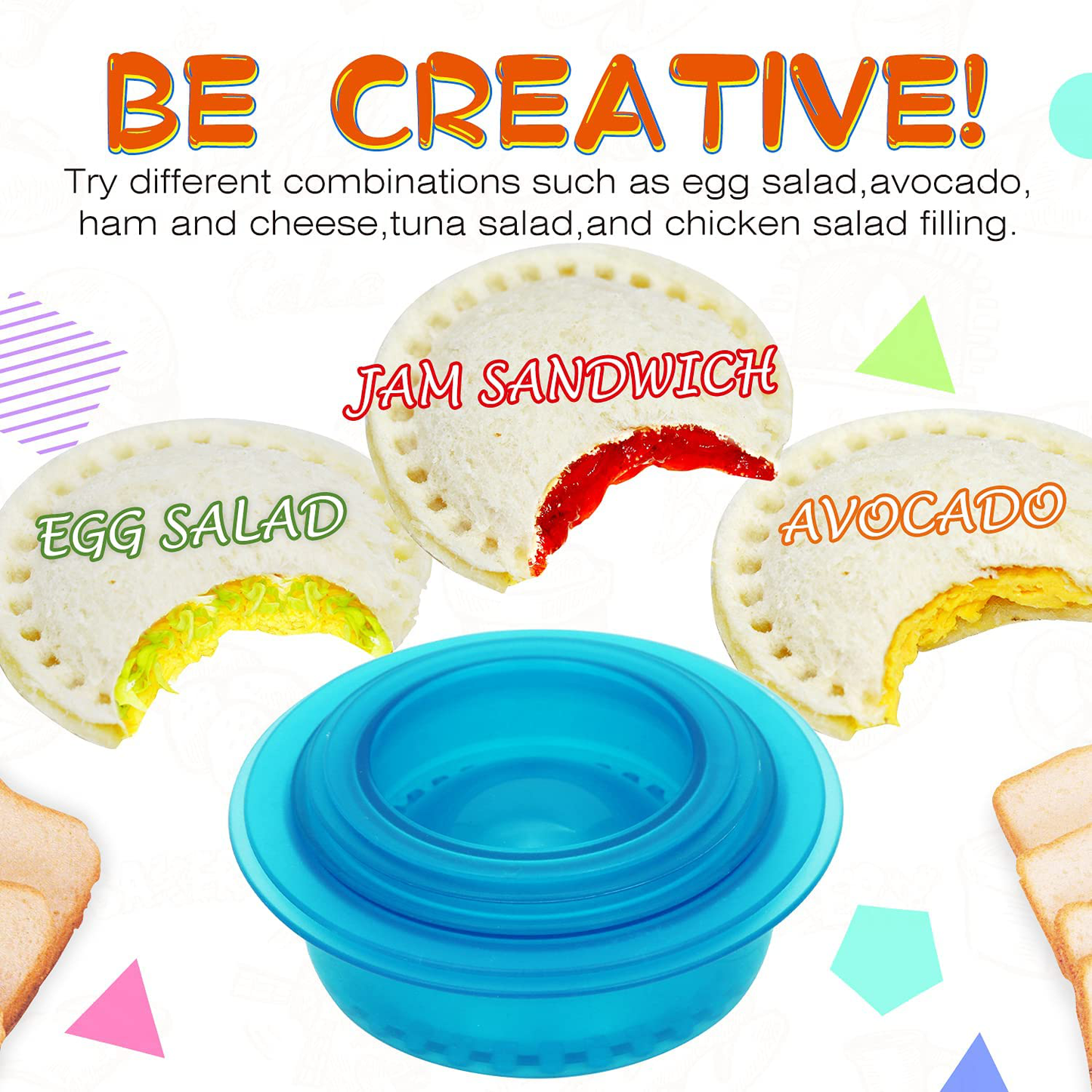 5-Pack Sandwich Cutter & Sealer – Kids’ DIY Lunch Maker (Yellow)