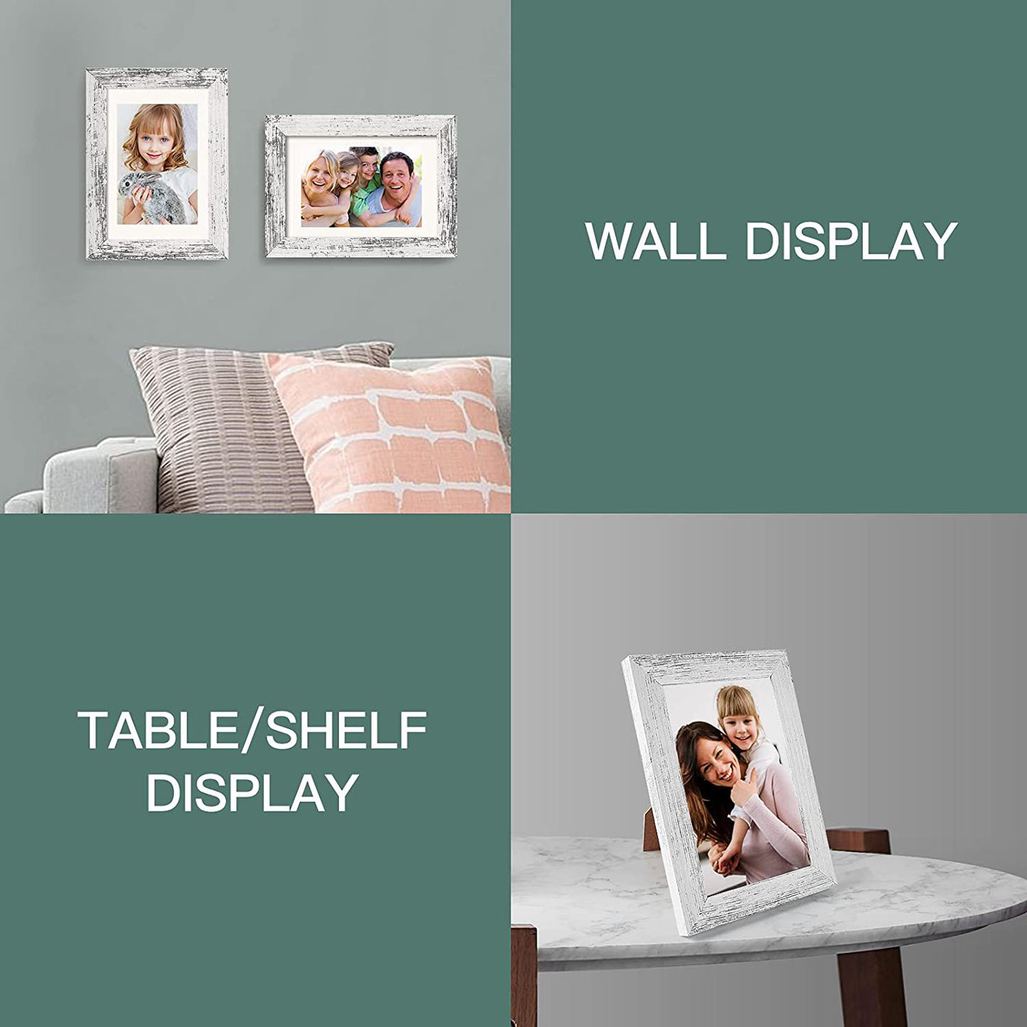 4x6 Rustic Wood Picture Frame Set of 4