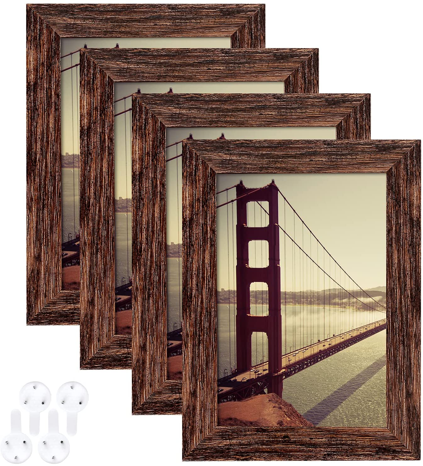 4x6 Rustic Wood Picture Frame Set of 4