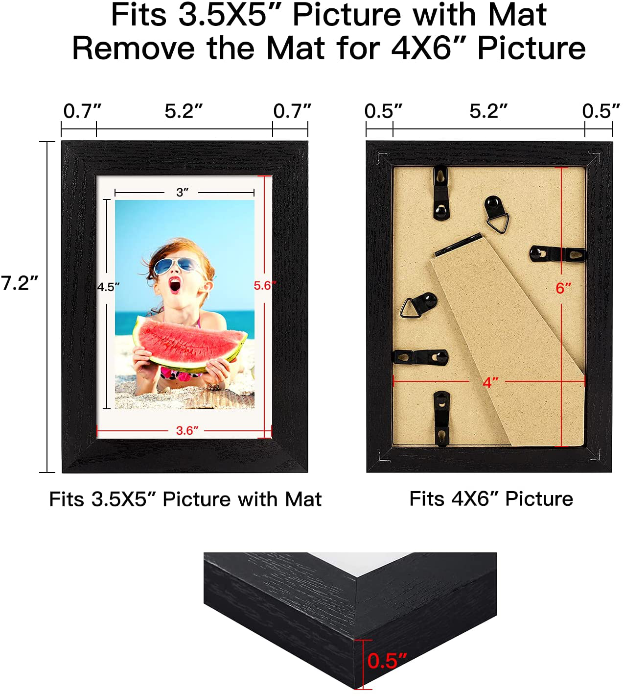 4x6 Rustic Wood Picture Frame Set of 4