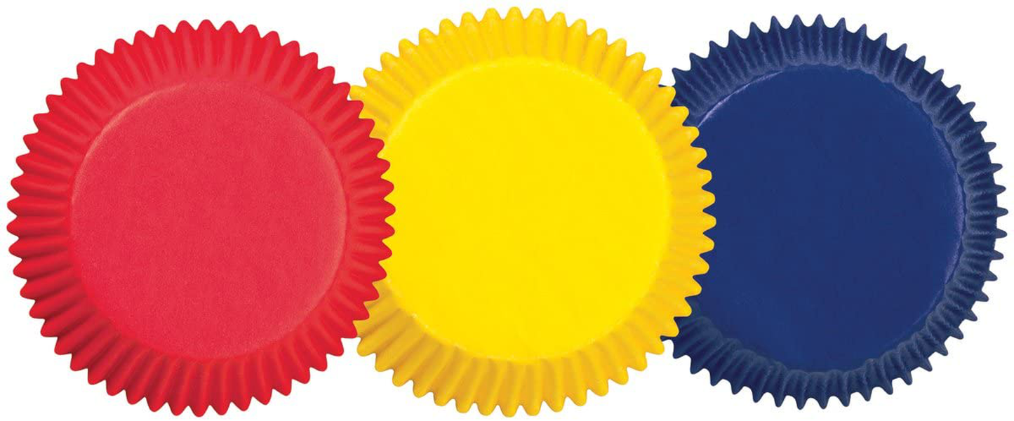 BAKECUPS ASST 75CT, STD, Assorted Primary Colors