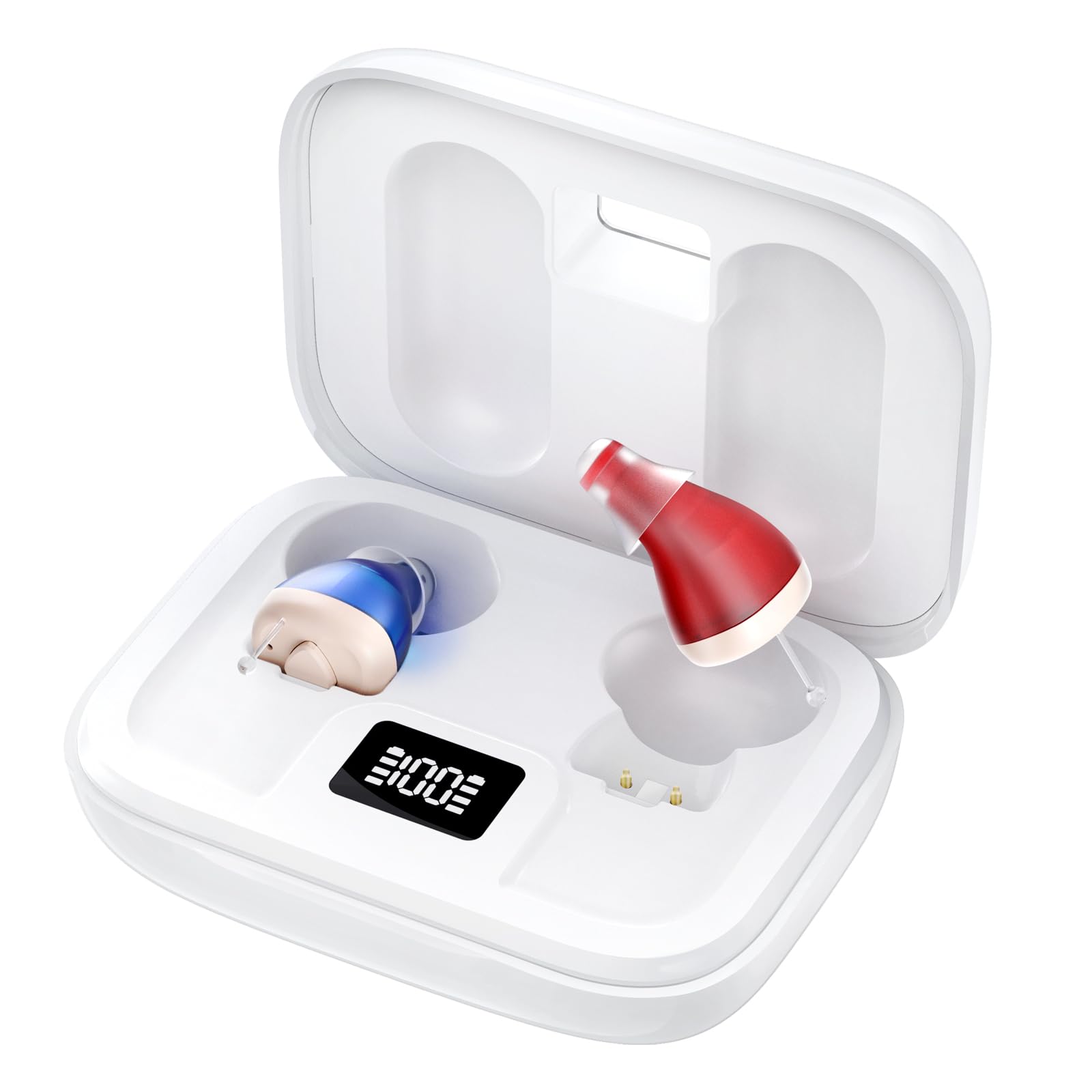 Rechargeable Hearing Aids for Seniors with 16-Channel Digital Chips Intelligent Noise Cancellation for Clear Sound Super-Mini Invisible Design Comfort Fit in Ear Canal & 7-Day Ultra Standby, Auto-on/off