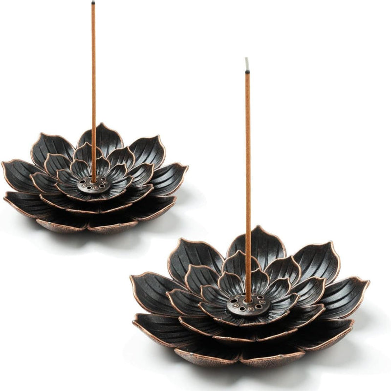 Brass Lotus Incense Burner with Ash Catcher