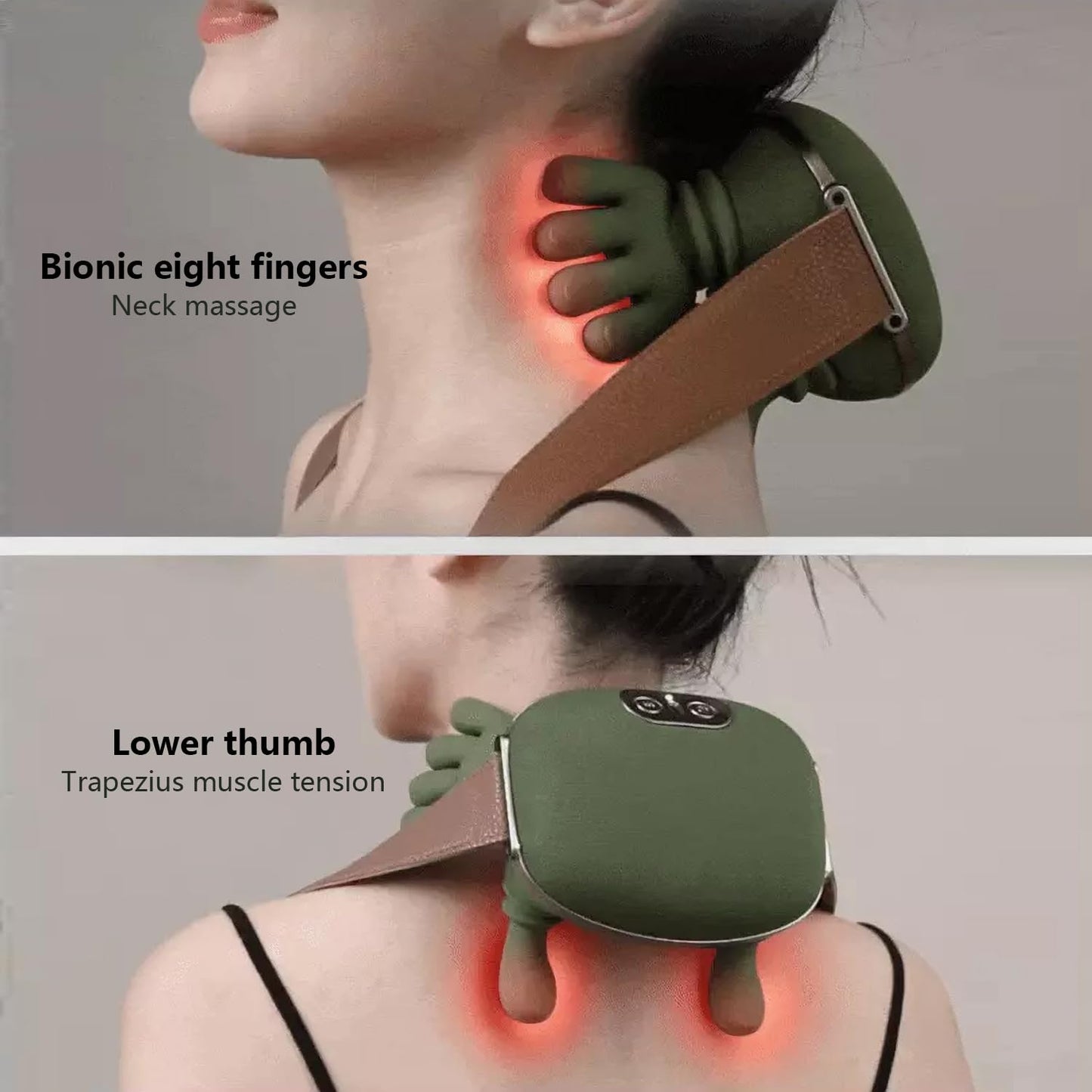 Neck Massager 2025, with Heat Electric Shoulder & Cervical Massage for Pain Relief deep Tissue Massage Heated for Neck, Back, Shoulder-Green