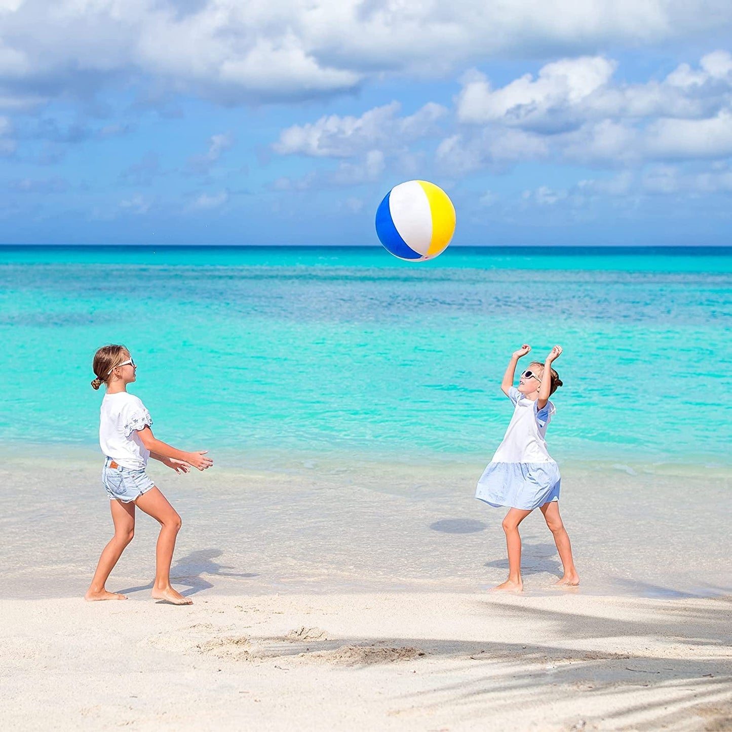 3-Pack 20" Inflatable Rainbow Beach Balls for Kids