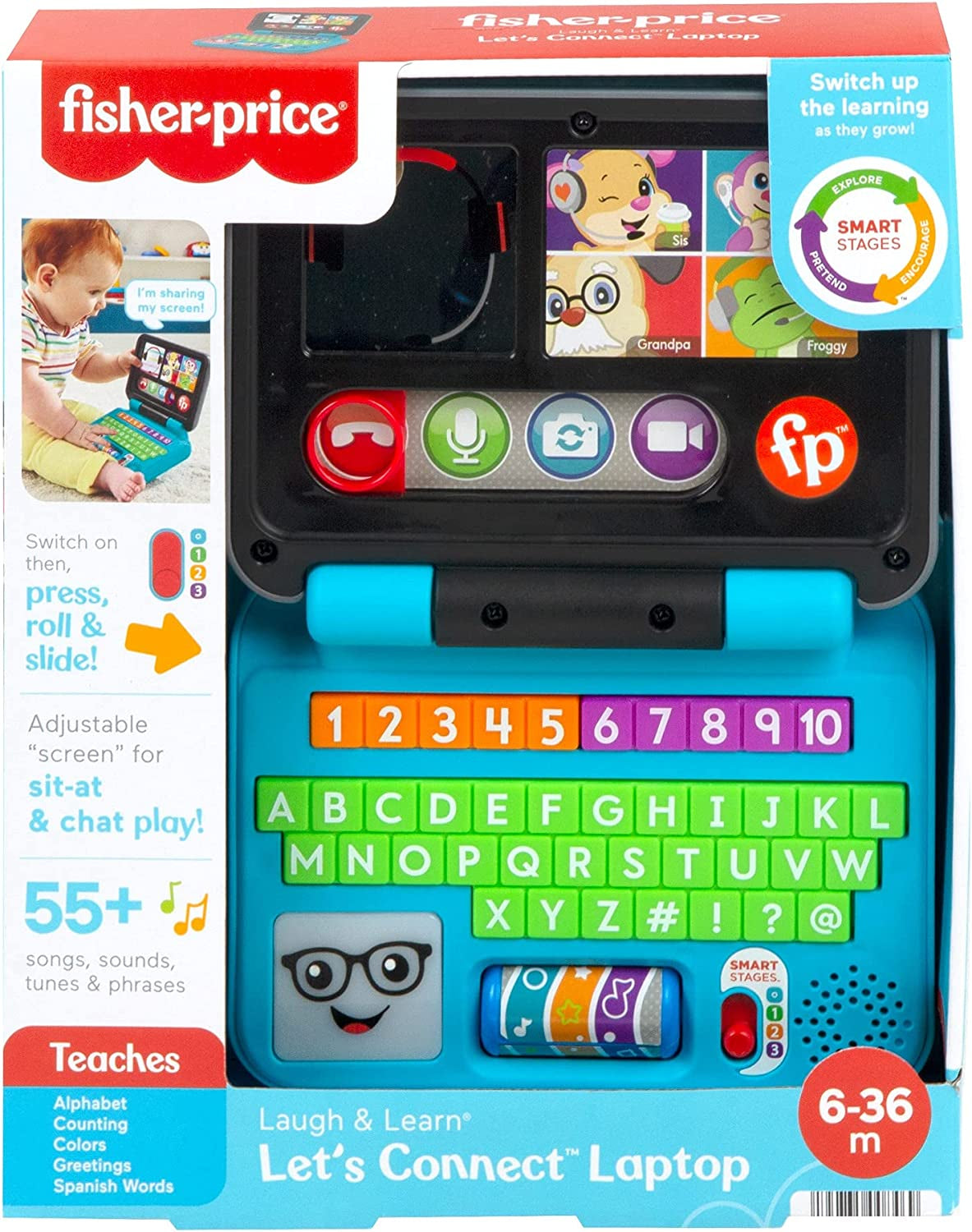 Fisher-Price Laugh & Learn Laptop – Lights, Music & Learning Toy