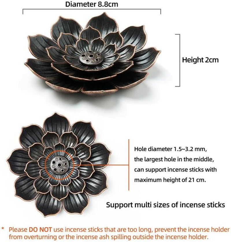 Brass Lotus Incense Burner with Ash Catcher