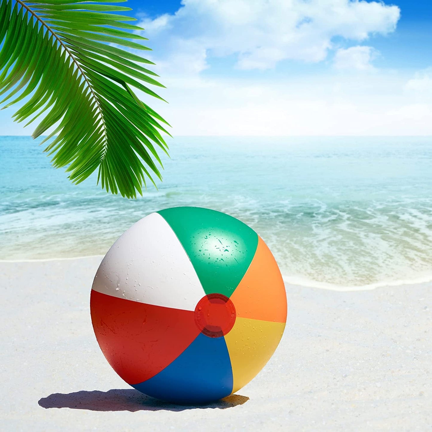 3-Pack 20" Inflatable Rainbow Beach Balls for Kids