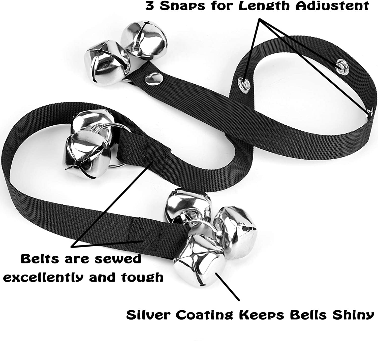 Pack of 2 Upgraded Puppy Bells Doorbells for Door Knob, Dog Bells for Potty Training-Louder Jingle, Bigger Bells for Puppies Pep Doggy Canine Pooch Pet Hound Cat, Cool Unique Gift for Dog Lover