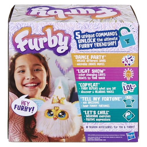 Gold Glam Interactive Plush Toys for 6 Year Old Girls & Boys & Up, Voice Activated Animatronic, Speaks English & Furbish, White