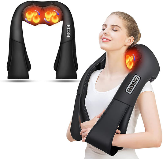 Shiatsu Back and Neck Massager, Back Massager Deep Tissue Kneading Neck and Shoulder Massage with Heat, Electric Massage Pillow Fathers Day Gift Ideas from Daughter Son(NOT Cordless)