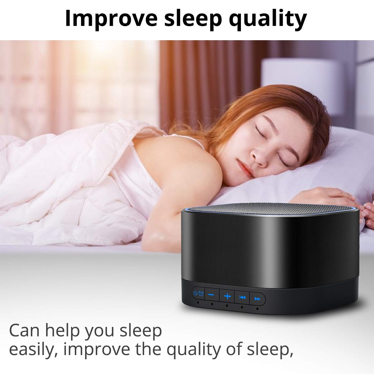 White Noise Machine with 20 Non Looping Natural Soothing Sounds Memory Function 32 Levels of Volume