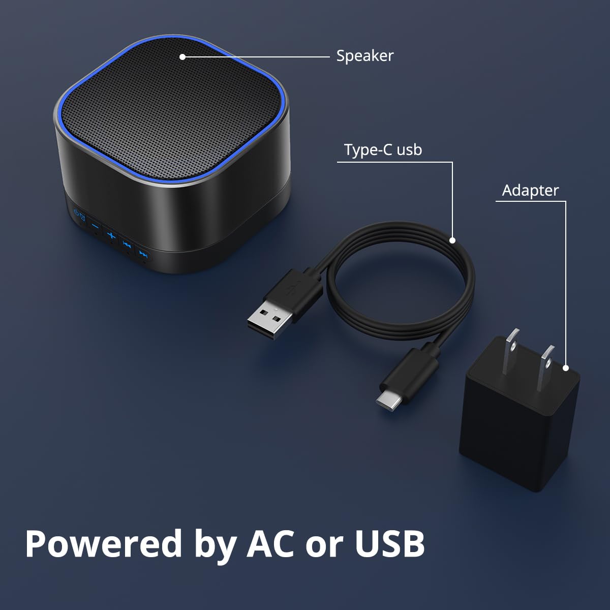 White Noise Machine with 20 Non Looping Natural Soothing Sounds Memory Function 32 Levels of Volume