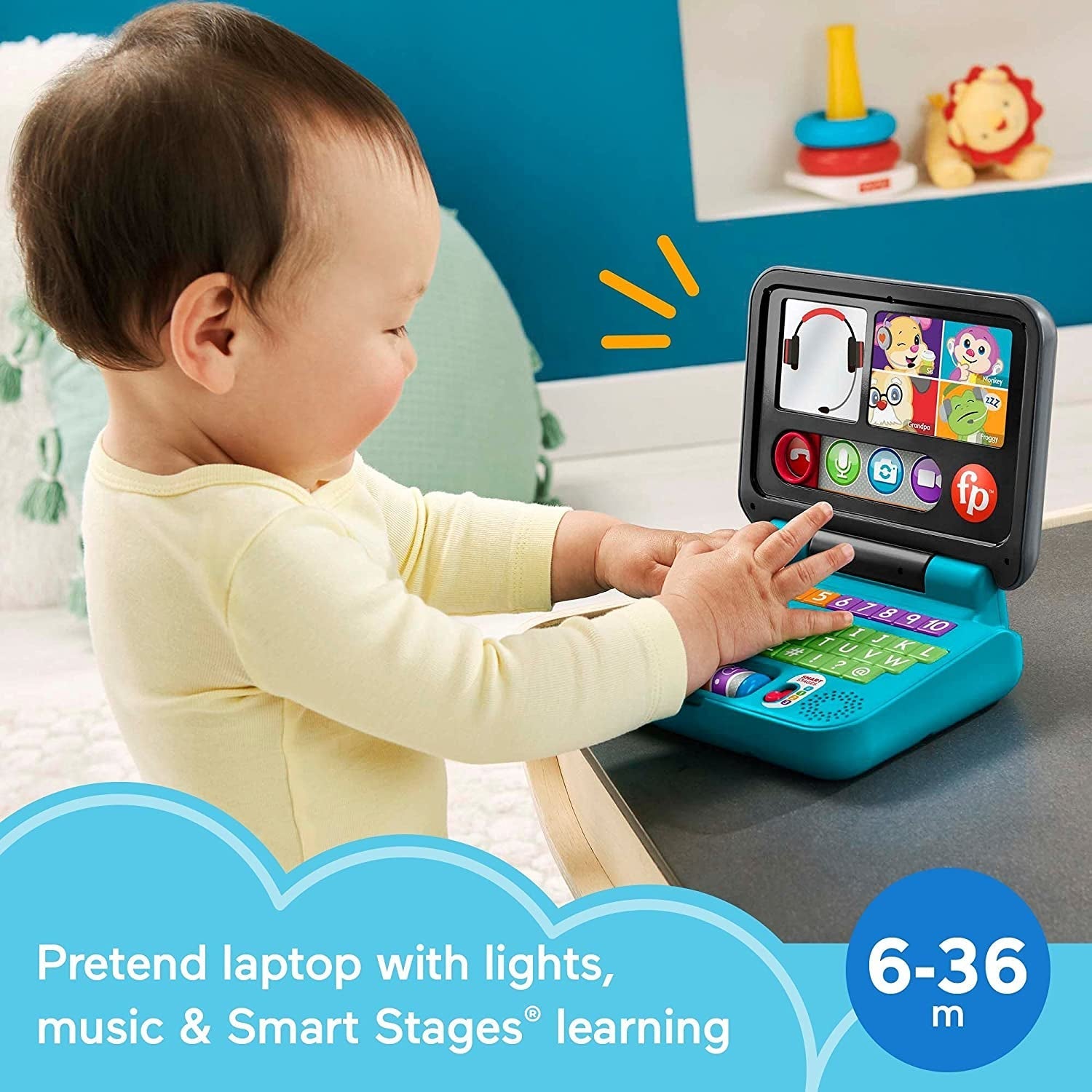 Fisher-Price Laugh & Learn Laptop – Lights, Music & Learning Toy