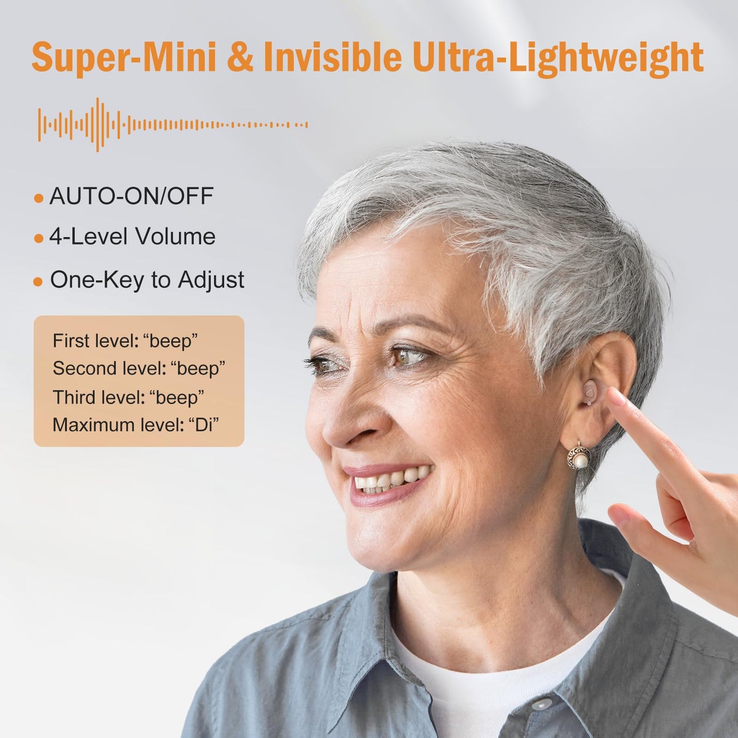 Rechargeable Hearing Aids for Seniors with 16-Channel Digital Chips Intelligent Noise Cancellation for Clear Sound Super-Mini Invisible Design Comfort Fit in Ear Canal & 7-Day Ultra Standby, Auto-on/off