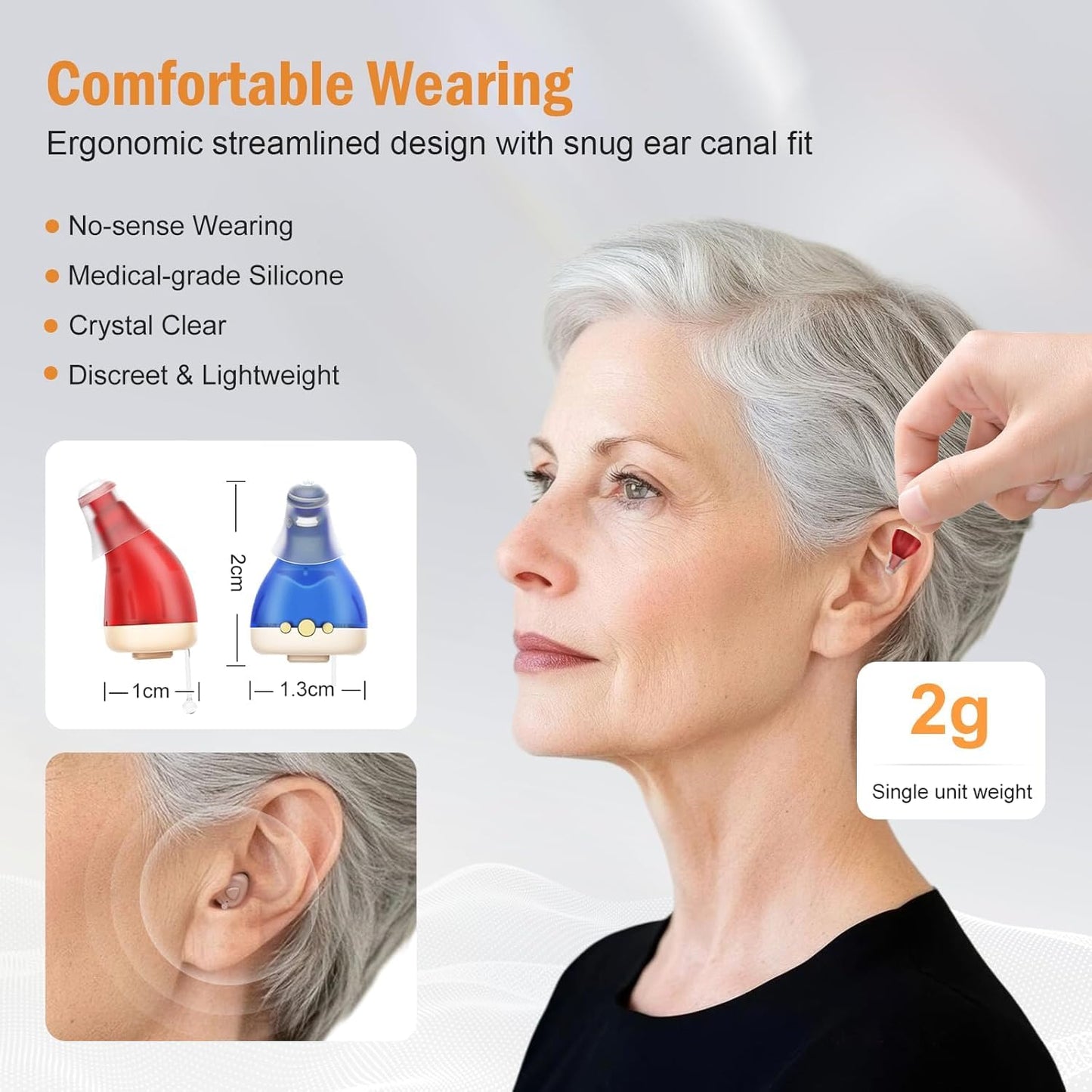 Rechargeable Hearing Aids for Seniors with 16-Channel Digital Chips Intelligent Noise Cancellation for Clear Sound Super-Mini Invisible Design Comfort Fit in Ear Canal & 7-Day Ultra Standby, Auto-on/off
