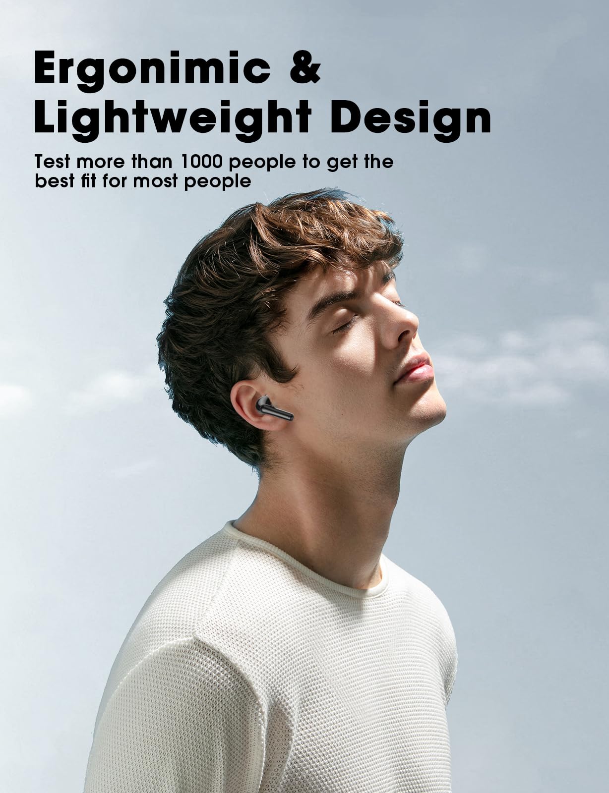 Wyness Wireless Earbuds Bluetooth 5.3 Ear Buds with Mic & LED Display – 48H Playtime