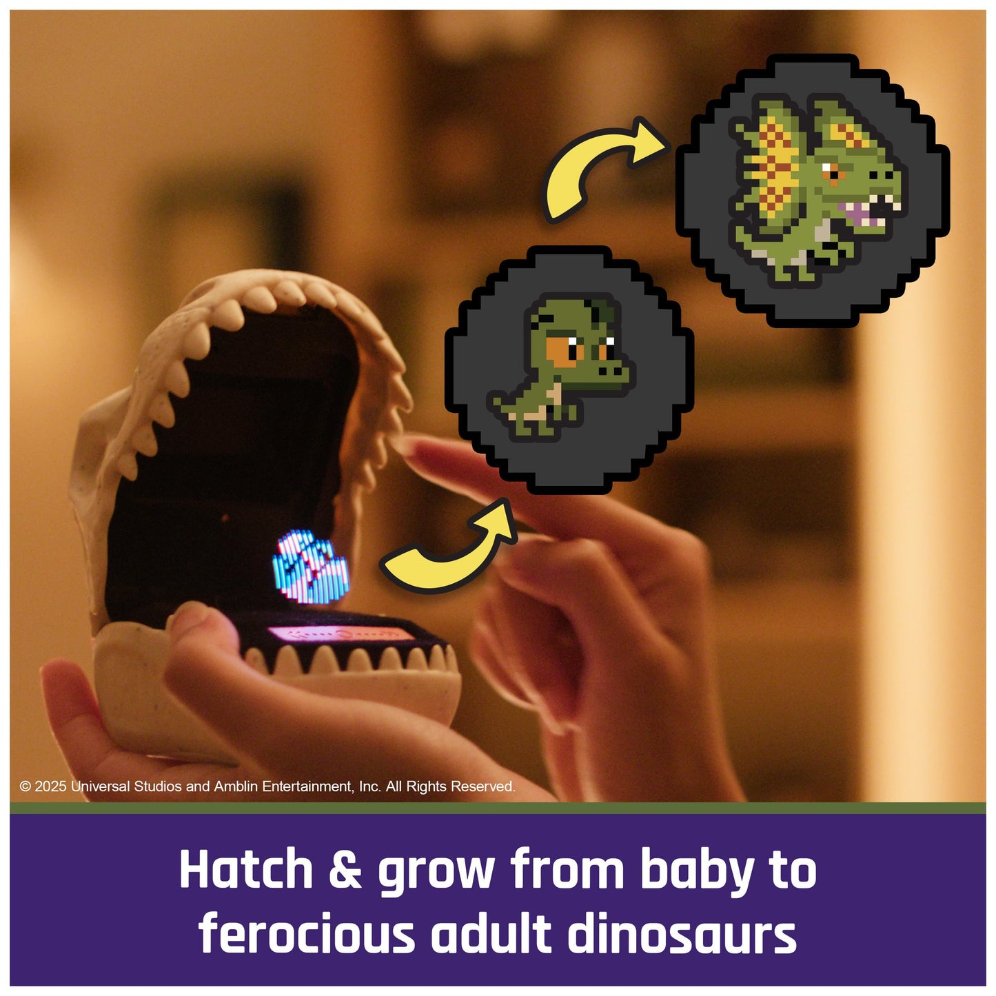 Jurassic World Interactive Dinosaur Toy with 25 Dinosaurs Inside, Reacts to Touch, Pods Connect & Interact, Digital Pet Gifts & Stocking Stuffers for Kids